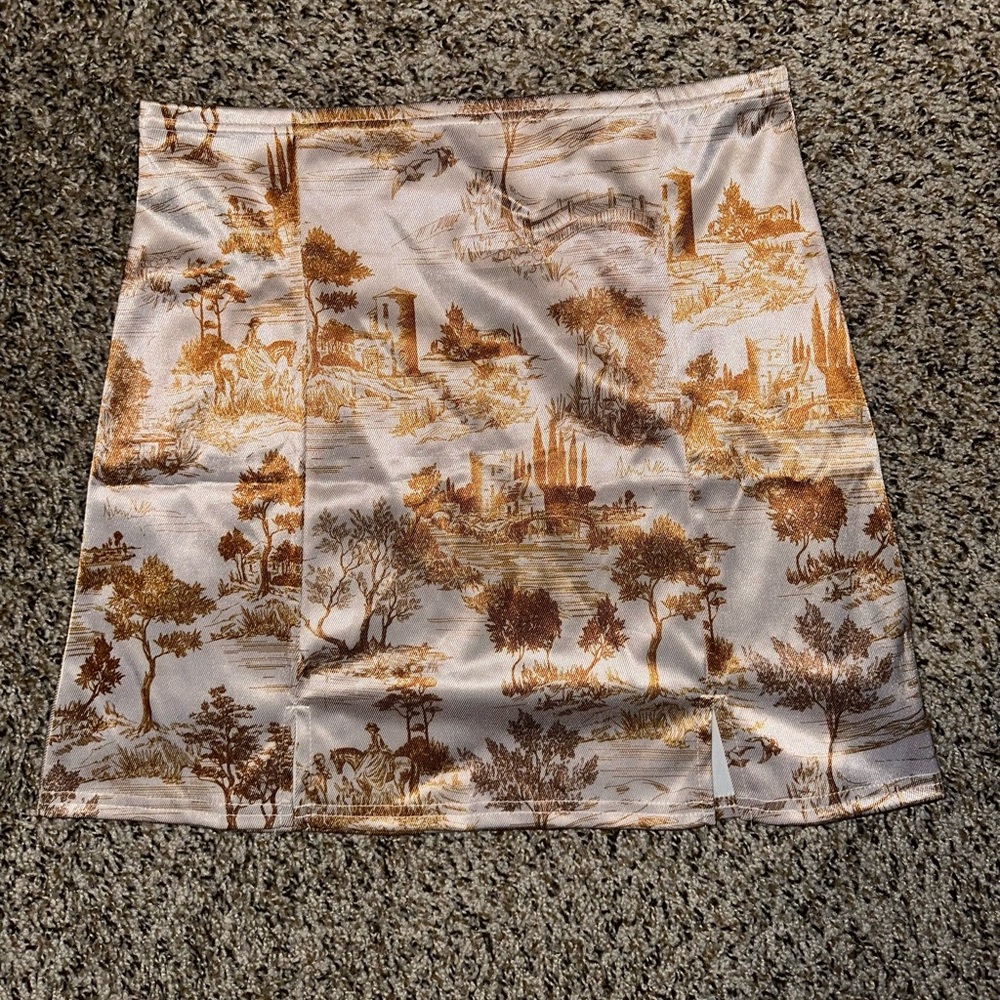 Urban Outfitters Satin Toile Mini Skirt